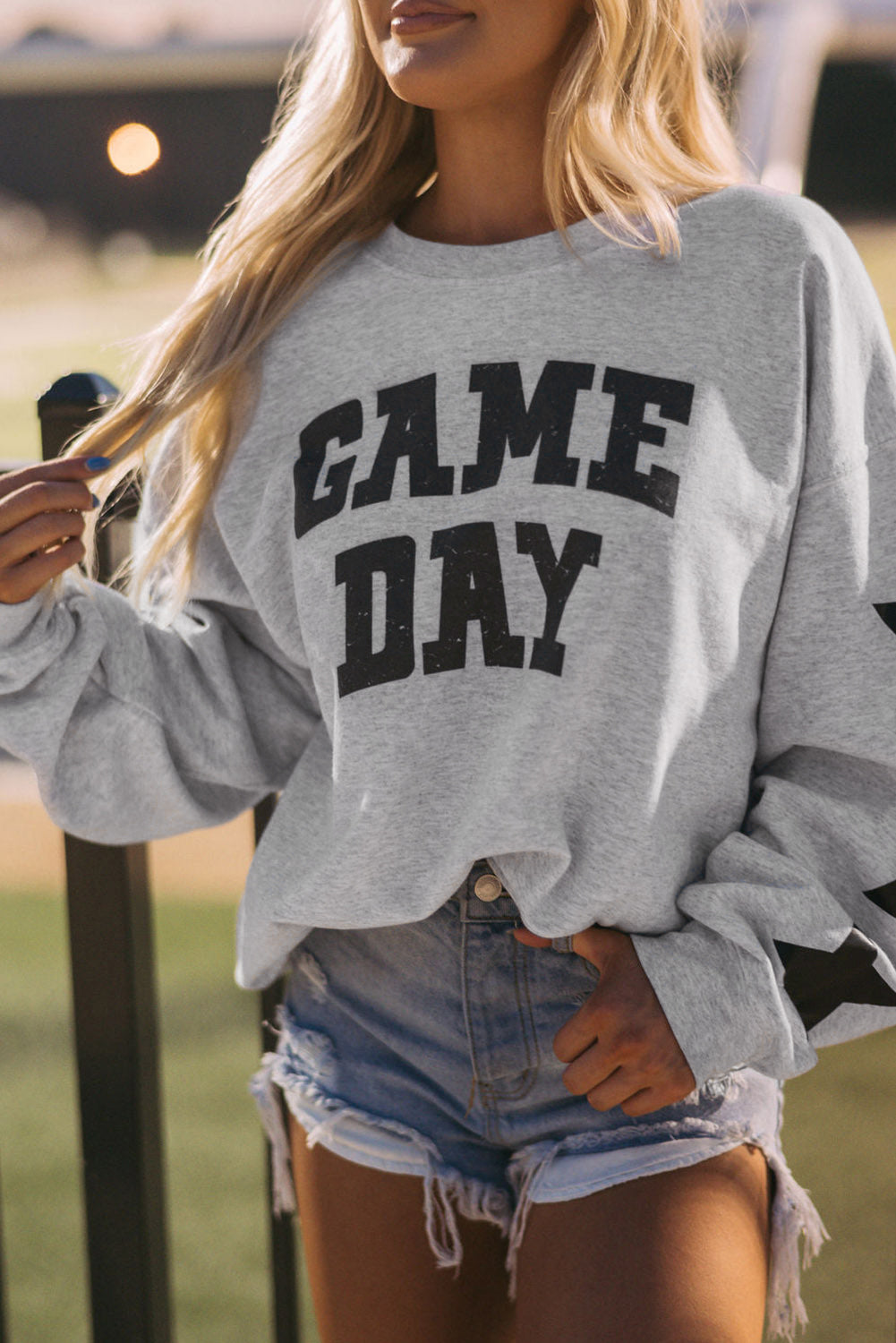 Black Game Day Graphic Football Season Sweatshirt