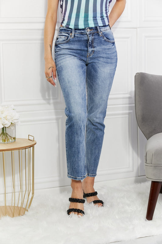 Kancan Full Size Amara High Rise Slim Straight Jeans - Make'm Blush Boutique 
