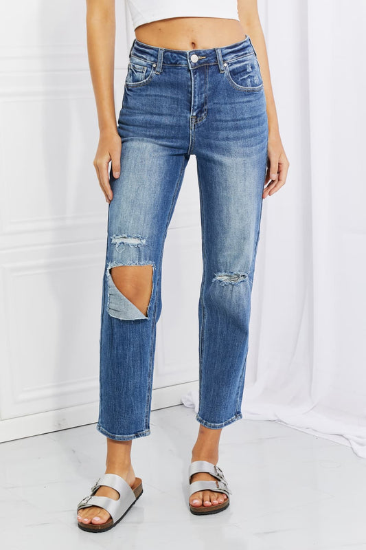 RISEN Full Size Emily High Rise Relaxed Jeans - Make'm Blush Boutique 