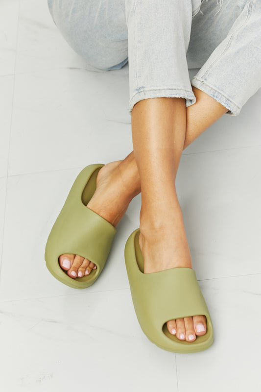 NOOK JOI In My Comfort Zone Slides in Green - Make'm Blush Boutique 