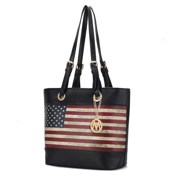 MKF Collection Vera Flag Pattern Tote Bag by Mia k