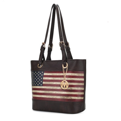 MKF Collection Vera Flag Pattern Tote Bag by Mia k