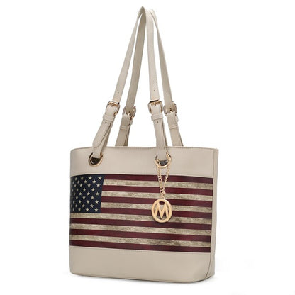 MKF Collection Vera Flag Pattern Tote Bag by Mia k