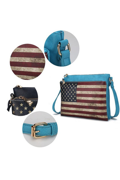 MKF Collection Madeline Flag Women Crossbody Mia k