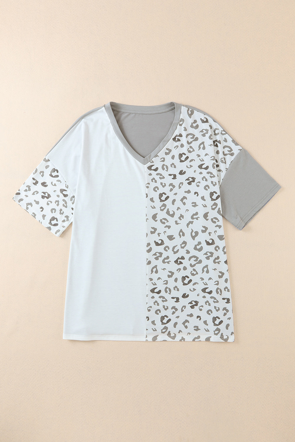 Plus Size Leopard V-Neck T-Shirt