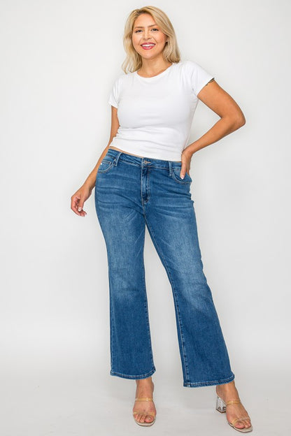 bytos Full Size Cat's Whiskers Mid Rise Ankle Jeans