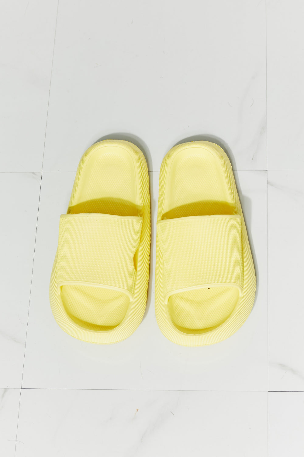 MMShoes Arms Around Me Open Toe Slide in Yellow - Make'm Blush Boutique 