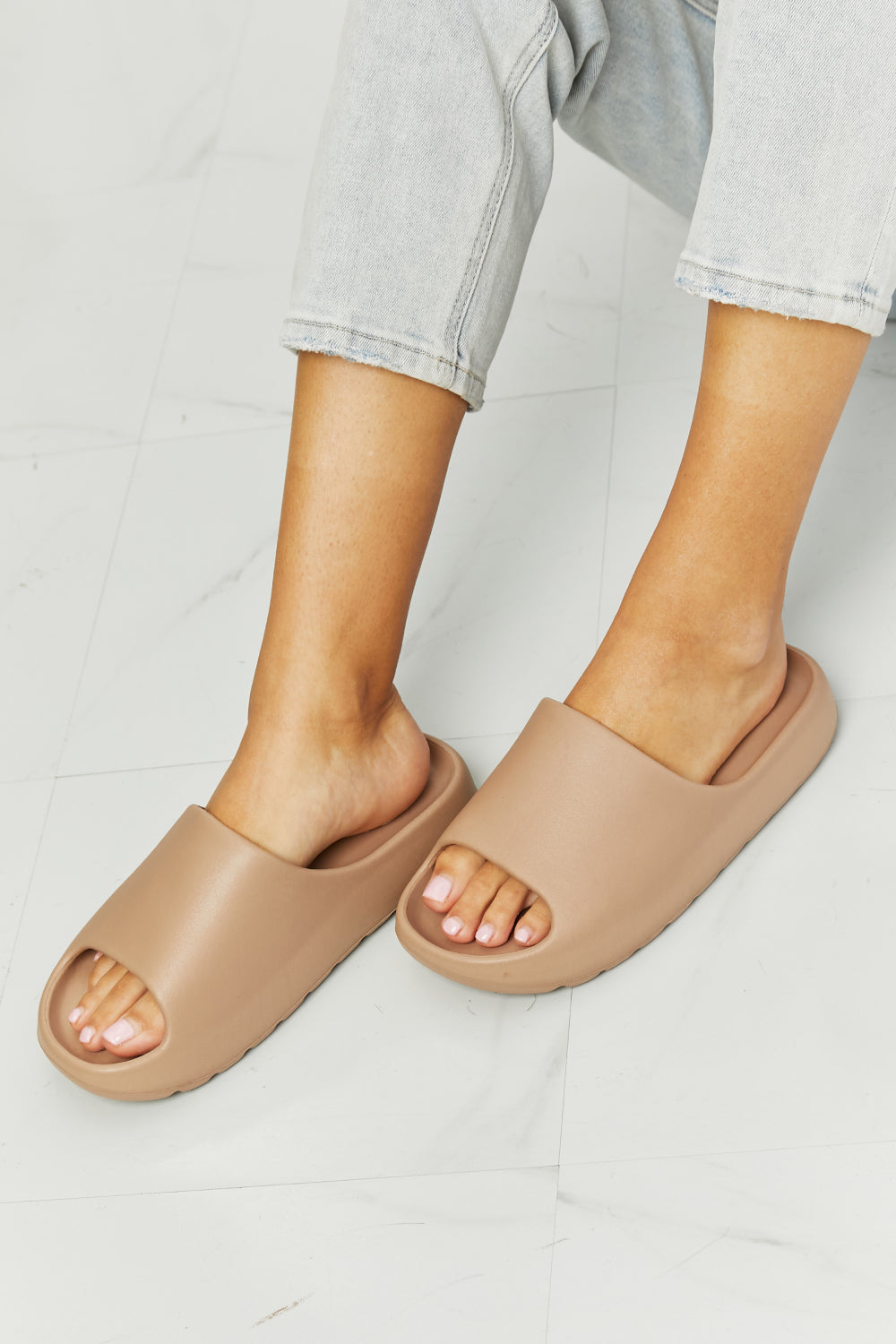 NOOK JOI In My Comfort Zone Slides in Beige - Make'm Blush Boutique 