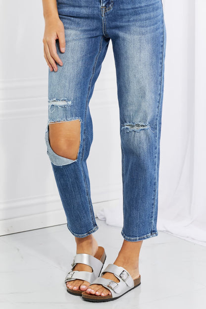 RISEN Full Size Emily High Rise Relaxed Jeans - Make'm Blush Boutique 