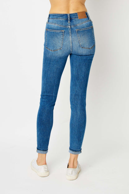 Judy Blue Full Size Cuffed Hem Skinny Jeans