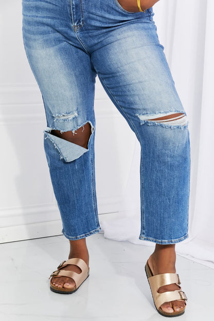 RISEN Full Size Emily High Rise Relaxed Jeans - Make'm Blush Boutique 