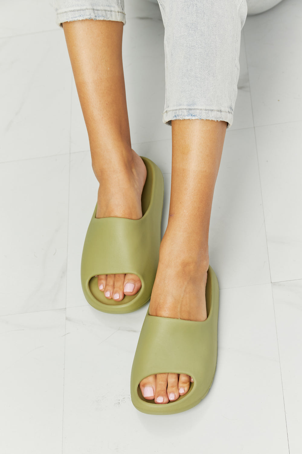 NOOK JOI In My Comfort Zone Slides in Green - Make'm Blush Boutique 