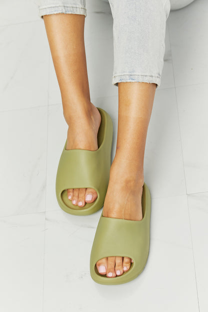 NOOK JOI In My Comfort Zone Slides in Green - Make'm Blush Boutique 