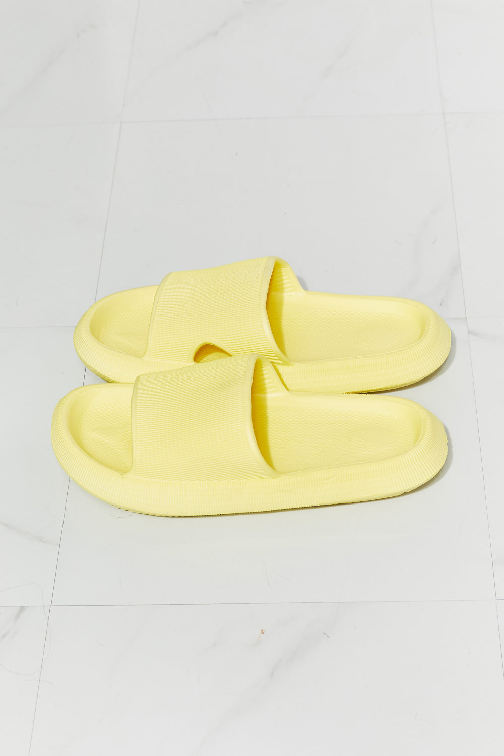 MMShoes Arms Around Me Open Toe Slide in Yellow - Make'm Blush Boutique 