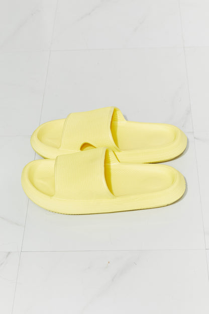 MMShoes Arms Around Me Open Toe Slide in Yellow - Make'm Blush Boutique 