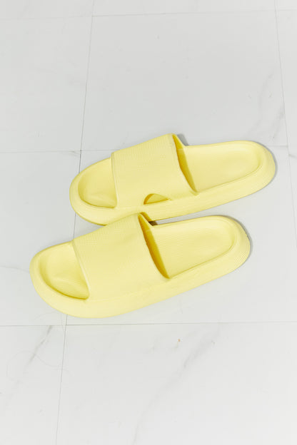 MMShoes Arms Around Me Open Toe Slide in Yellow - Make'm Blush Boutique 